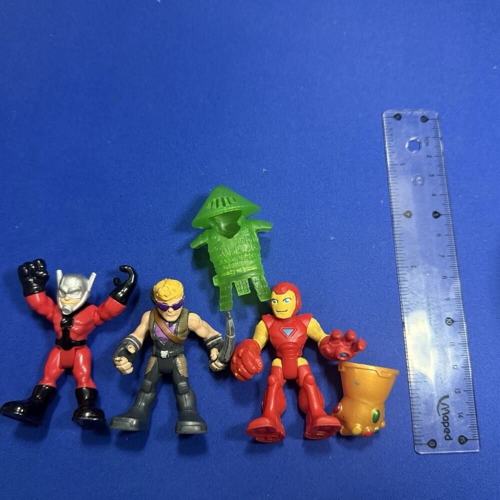 Marvel Playskool Heroes Thanos Glove Iron Man & AntMan Action Figure Lot Hasbro